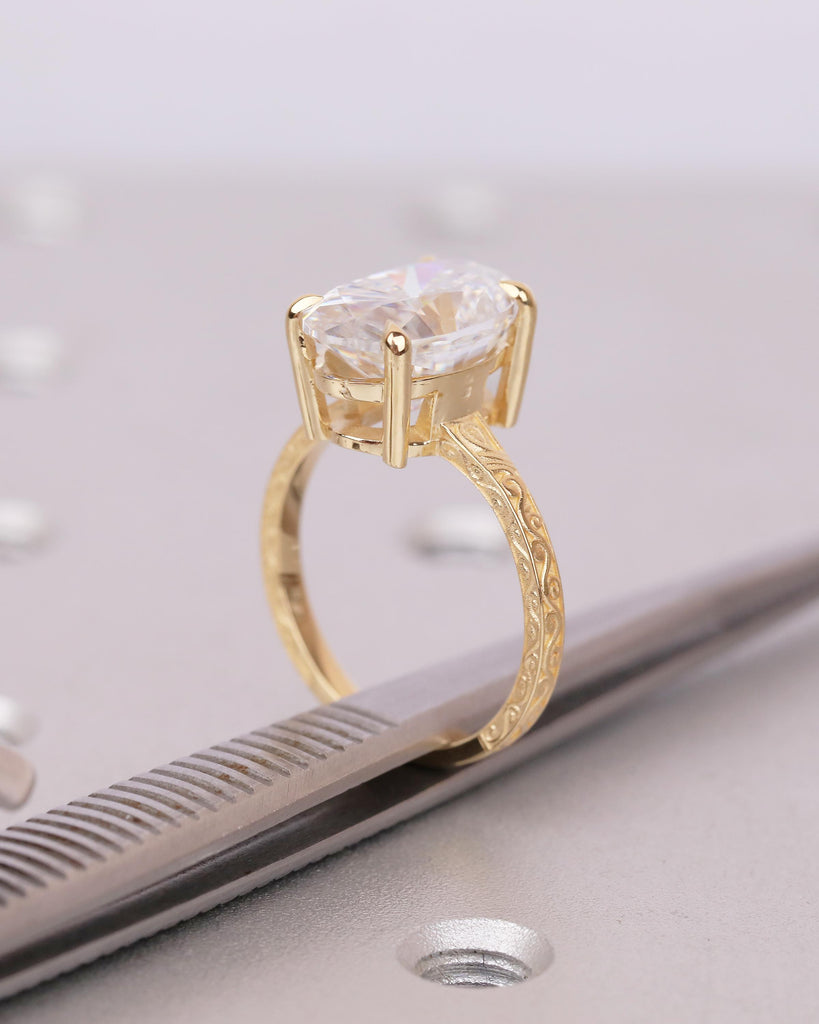 2.5-6ct Lab Diamond Engagement Ring, Vintage Style 18k Solid Gold Promise Ring for Her, IGI Certified Oval Cut Wedding Anniversary Rings image #16