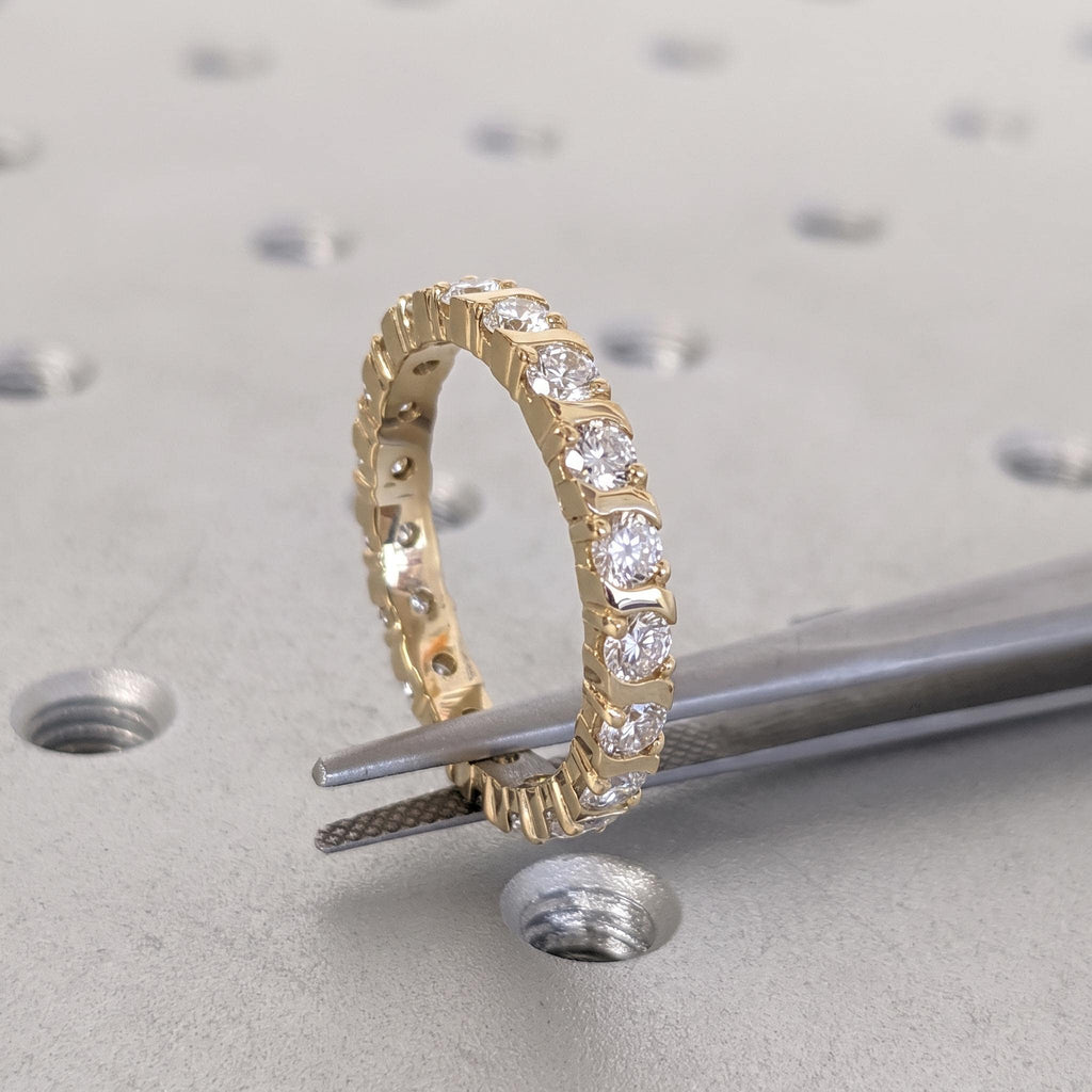 Diamond Full Eternity Wedding Rings for Women | 14k/18k Gold Stackable Wedding Band | Fine Jewelry Anniversary Gift image #3