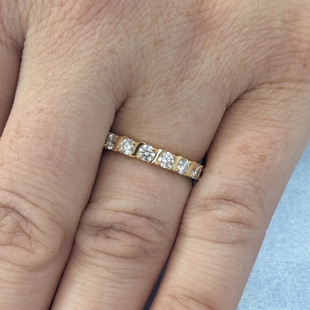 Diamond Full Eternity Wedding Rings for Women | 14k/18k Gold Stackable Wedding Band | Fine Jewelry Anniversary Gift image #2