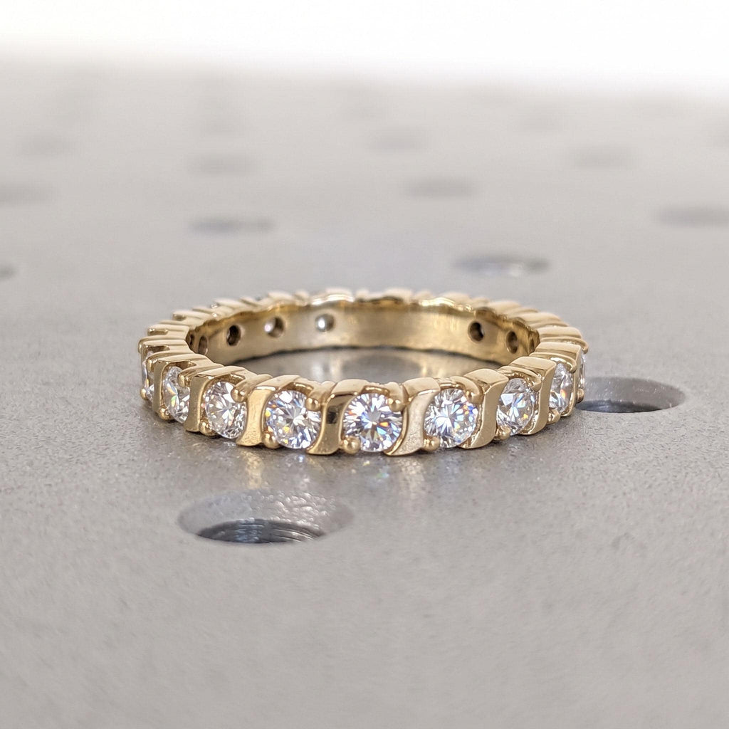 Diamond Full Eternity Wedding Rings for Women | 14k/18k Gold Stackable Wedding Band | Fine Jewelry Anniversary Gift image #1