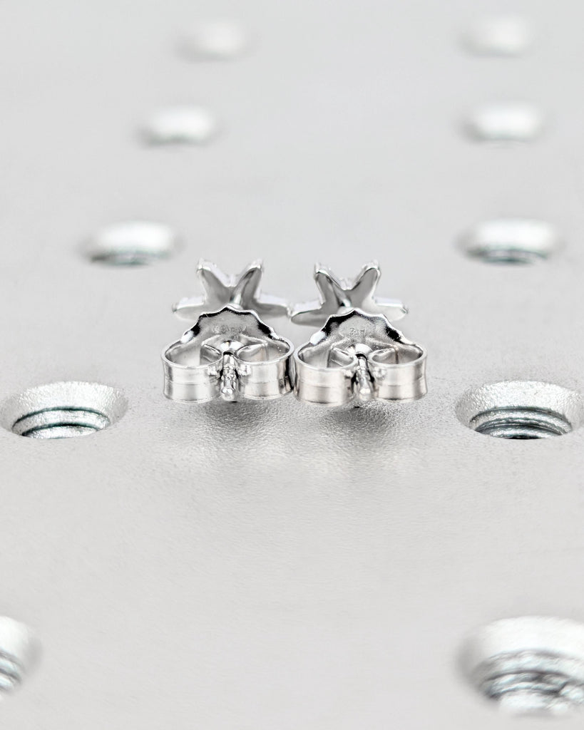 Starburst Lab Diamond Earrings, 14K Solid Gold Diamond Cluster Star Earrings, Sparkly Tiny Star Studs, Single or Pair, Gift for Her image #3