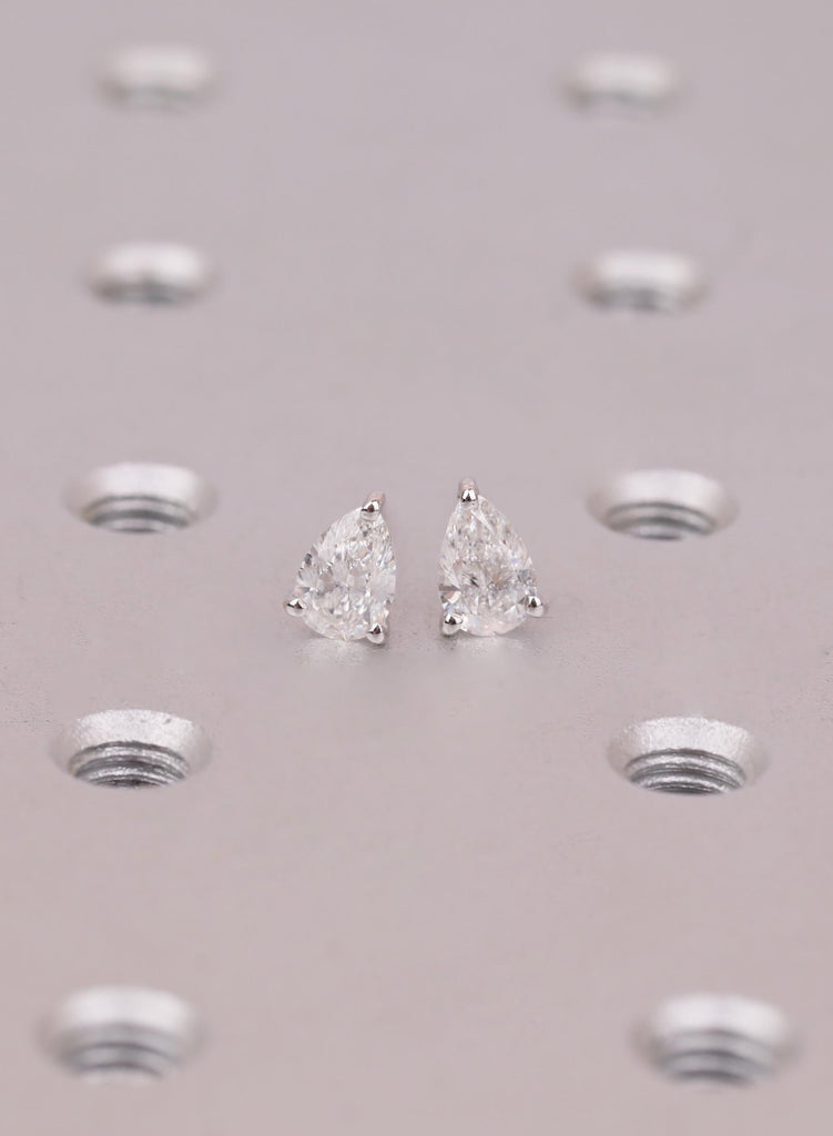 Pear Moissanite Stud Earrings, Moissanite Earrings, Moissanite Studs, Moissanite Jewelry, Silver Stud Earrings, Bridesmaid Proposal Gifts image #8