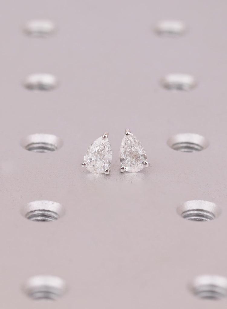 Pear Moissanite Stud Earrings, Moissanite Earrings, Moissanite Studs, Moissanite Jewelry, Silver Stud Earrings, Bridesmaid Proposal Gifts image #1