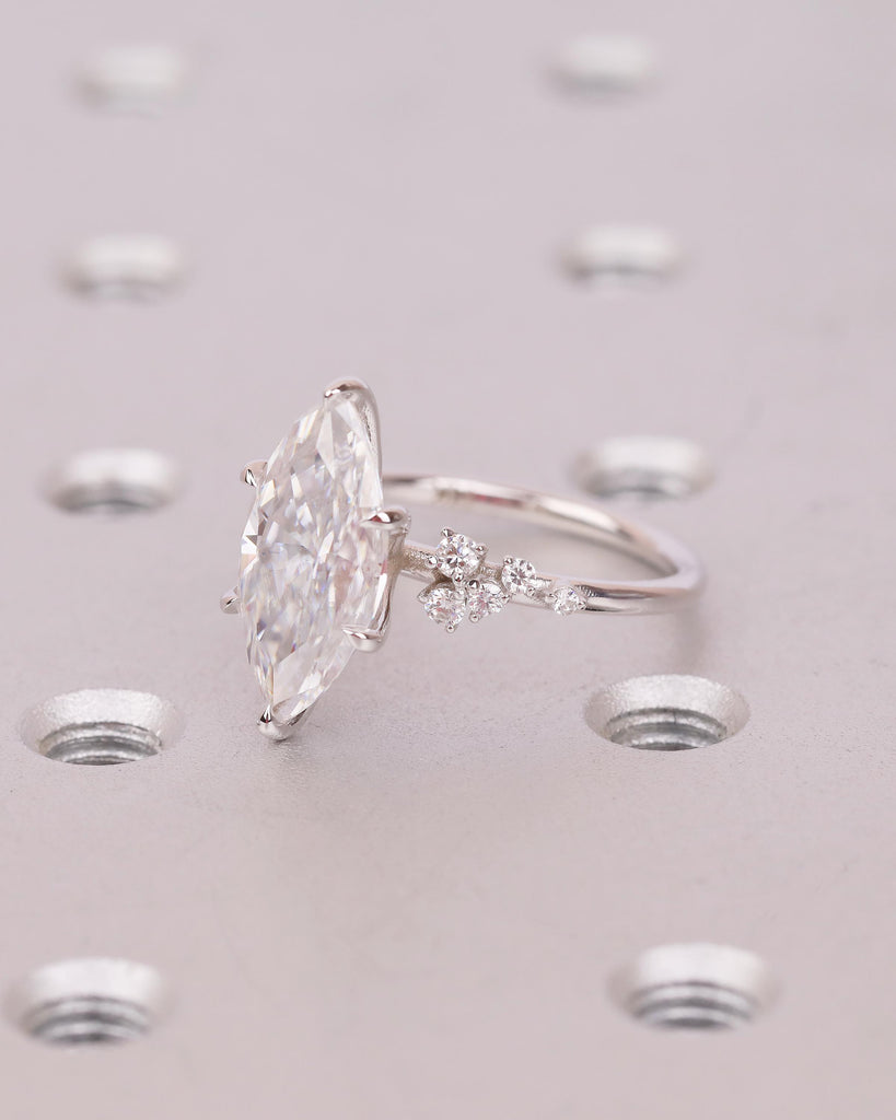 14k/18k Gold Marquise Engagement Ring, 3.5 Carat IGI Certified Lab Diamond Ring image #9