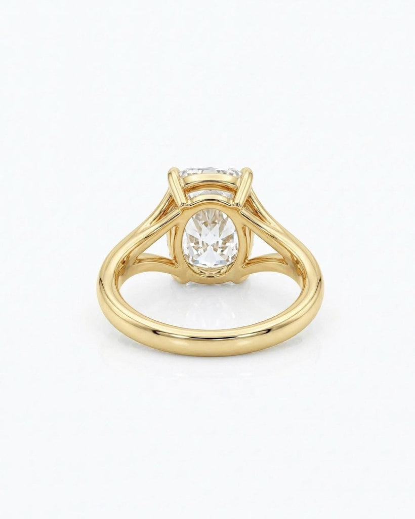 1, 2, 3, 4ct Elongated Cushion Moissanite Engagement Ring | Split Shank Ring | 14K Gold Solitaire Engagement Ring | Moissanite Wedding Ring image #4