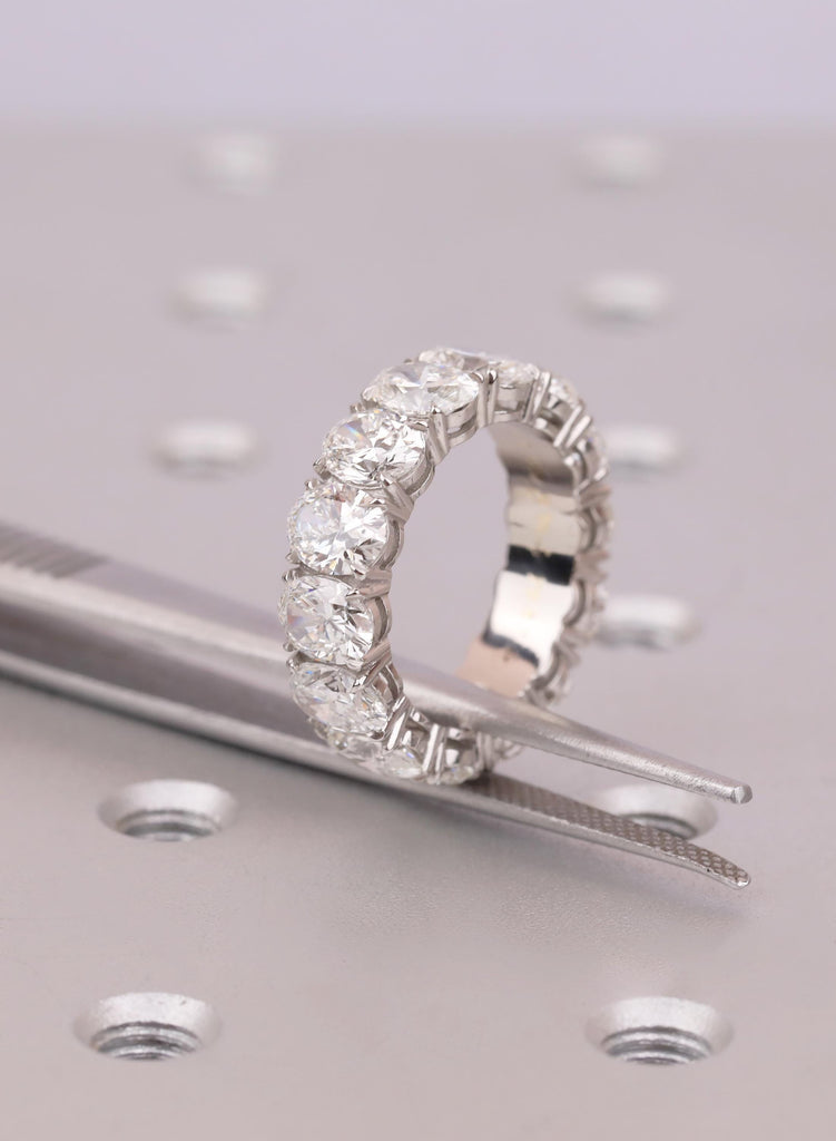 Eternity Band for Women 7ct Oval Cut Lab Grown Diamond Wedding Ring Platinum Stacking Moissanite Engagement Jewelry image #2