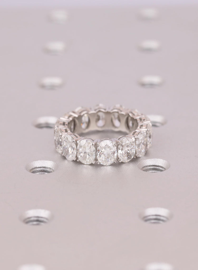 Eternity Band for Women 7ct Oval Cut Lab Grown Diamond Wedding Ring Platinum Stacking Moissanite Engagement Jewelry image #1