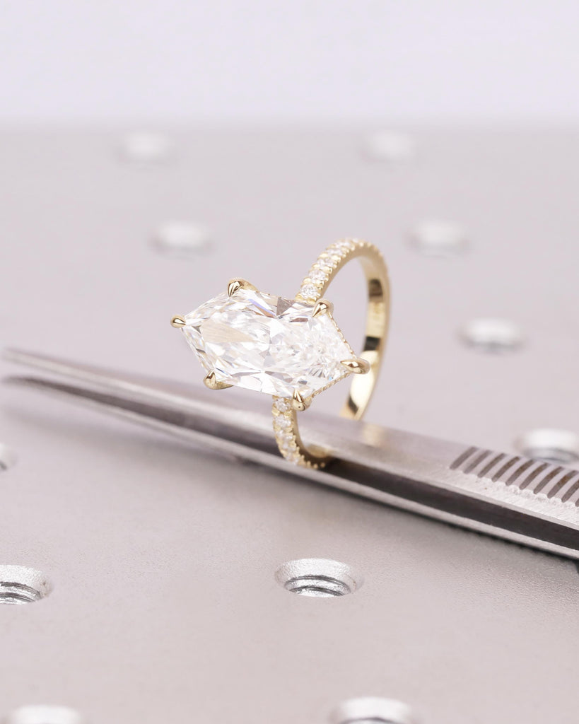 Dutch Marquise Cut Ring with Hidden Halo, IGI Certified Lab Grown Diamond Ring, Antique Inspired Diamond Engagement Ring image #13