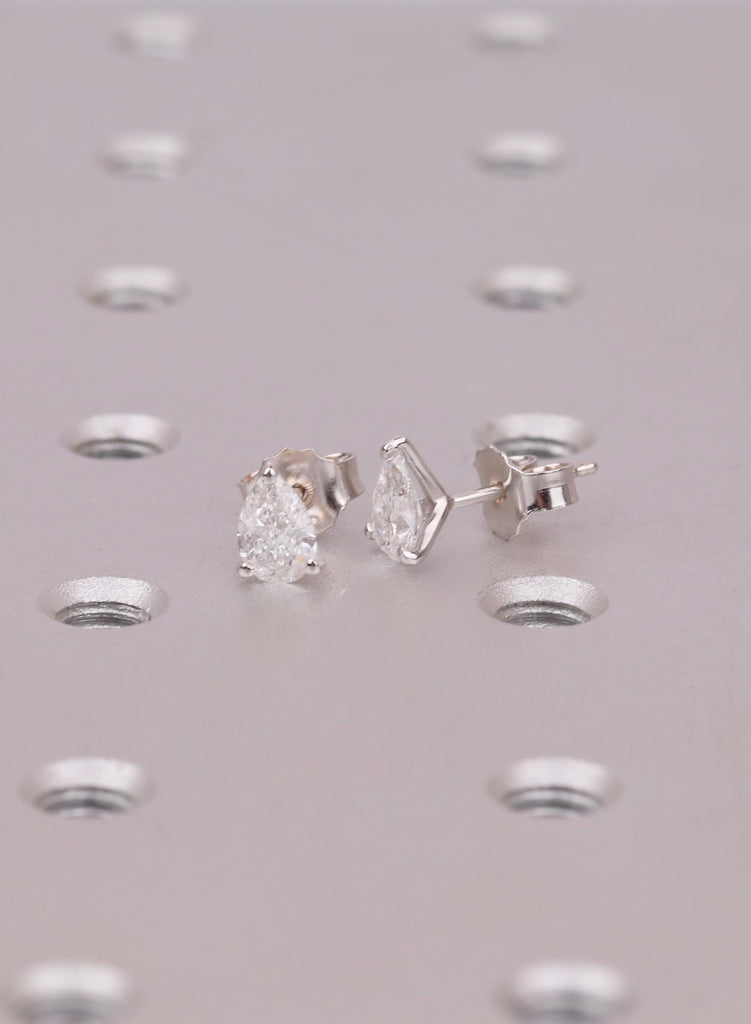 Pear Moissanite Stud Earrings, Moissanite Earrings, Moissanite Studs, Moissanite Jewelry, Silver Stud Earrings, Bridesmaid Proposal Gifts image #5