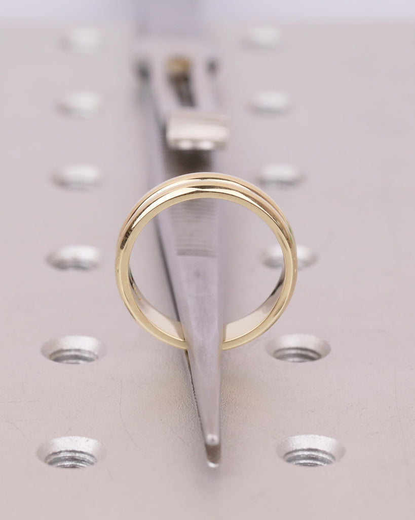 5mm Wedding Band, 14k/18k Solid Gold Minimalist Stackable Rings, Hidden Green Sapphire image #16