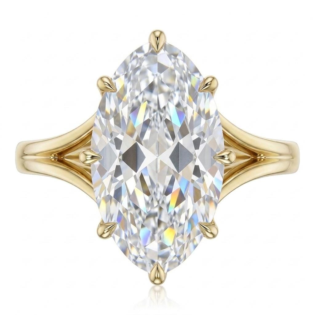 Old Mine Moval Cut Lab Diamond Engagement Ring | Solitaire Diamond Ring | 14K Yellow Gold Proposal Ring for Her | Unique Bridal Jewelry Gift image #4