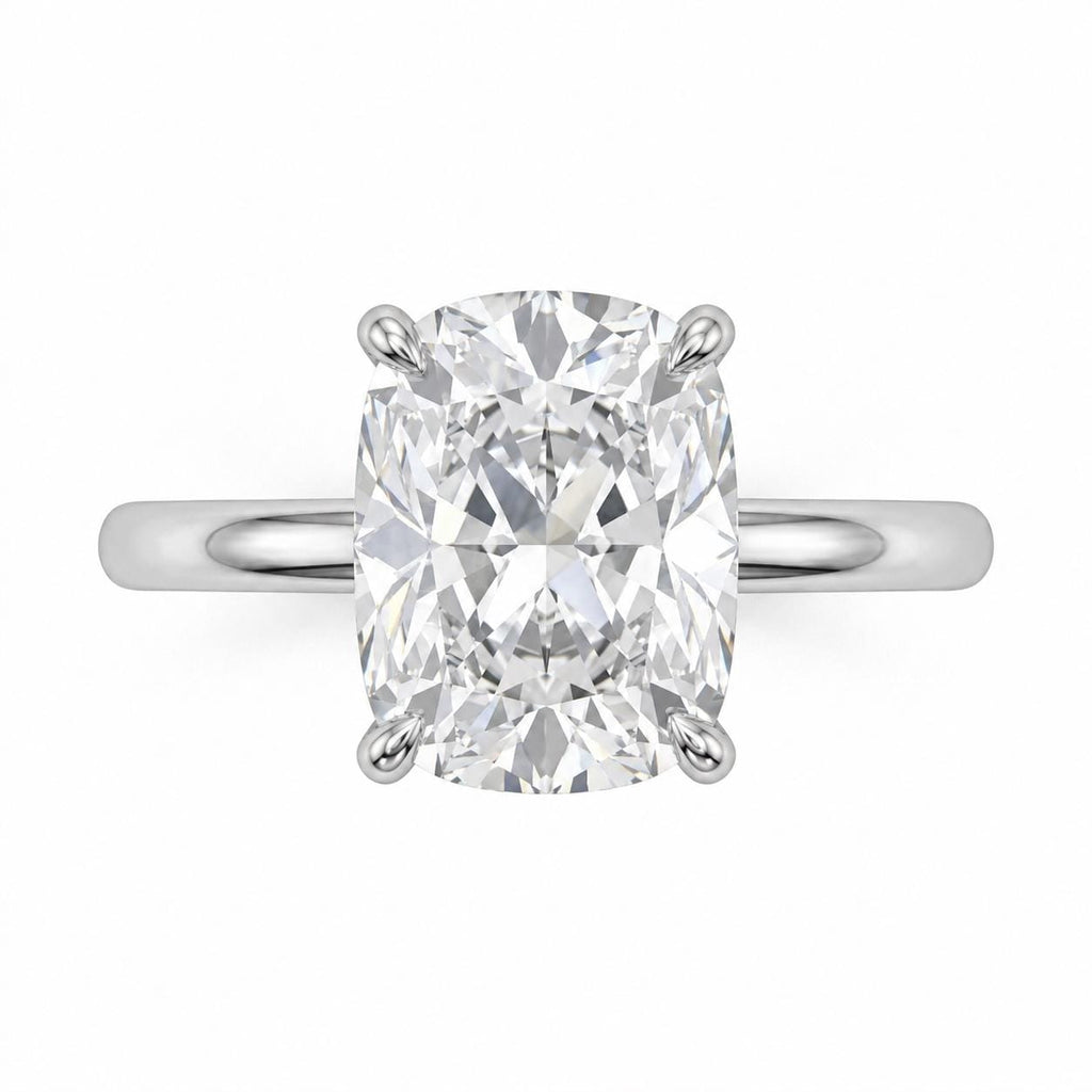 2ct Elongated Cushion cut Diamond Engagement Ring | 14k/18k White Gold Rings for Women | Personalized Anniversary Gift image #2