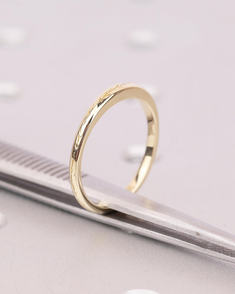 Minimalist 14K Solid Gold Olive Leaf Ring, Nature Inspired Matching Rings for Women, Dainty Wedding Band, Floral Jewelry, Anniversary Gift image #12