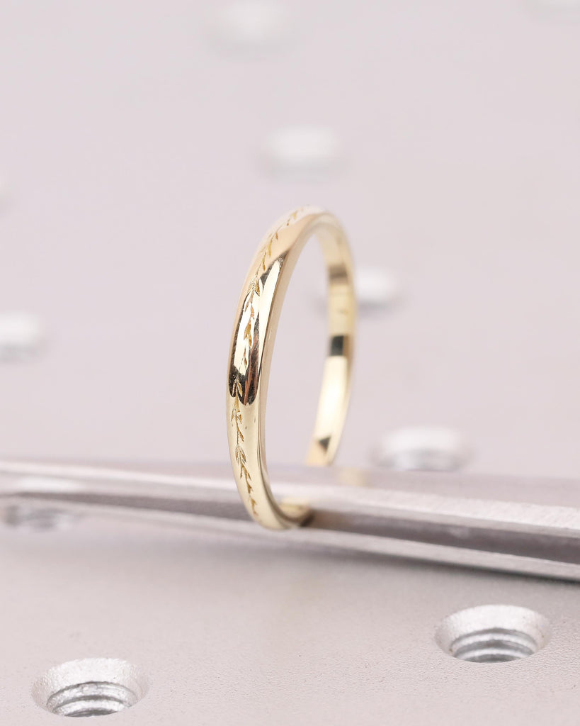 Minimalist 14K Solid Gold Olive Leaf Ring, Nature Inspired Matching Rings for Women, Dainty Wedding Band, Floral Jewelry, Anniversary Gift image #7