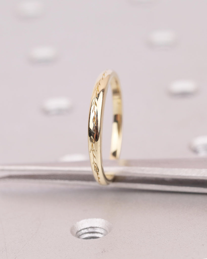 Minimalist 14K Solid Gold Olive Leaf Ring, Nature Inspired Matching Rings for Women, Dainty Wedding Band, Floral Jewelry, Anniversary Gift image #14