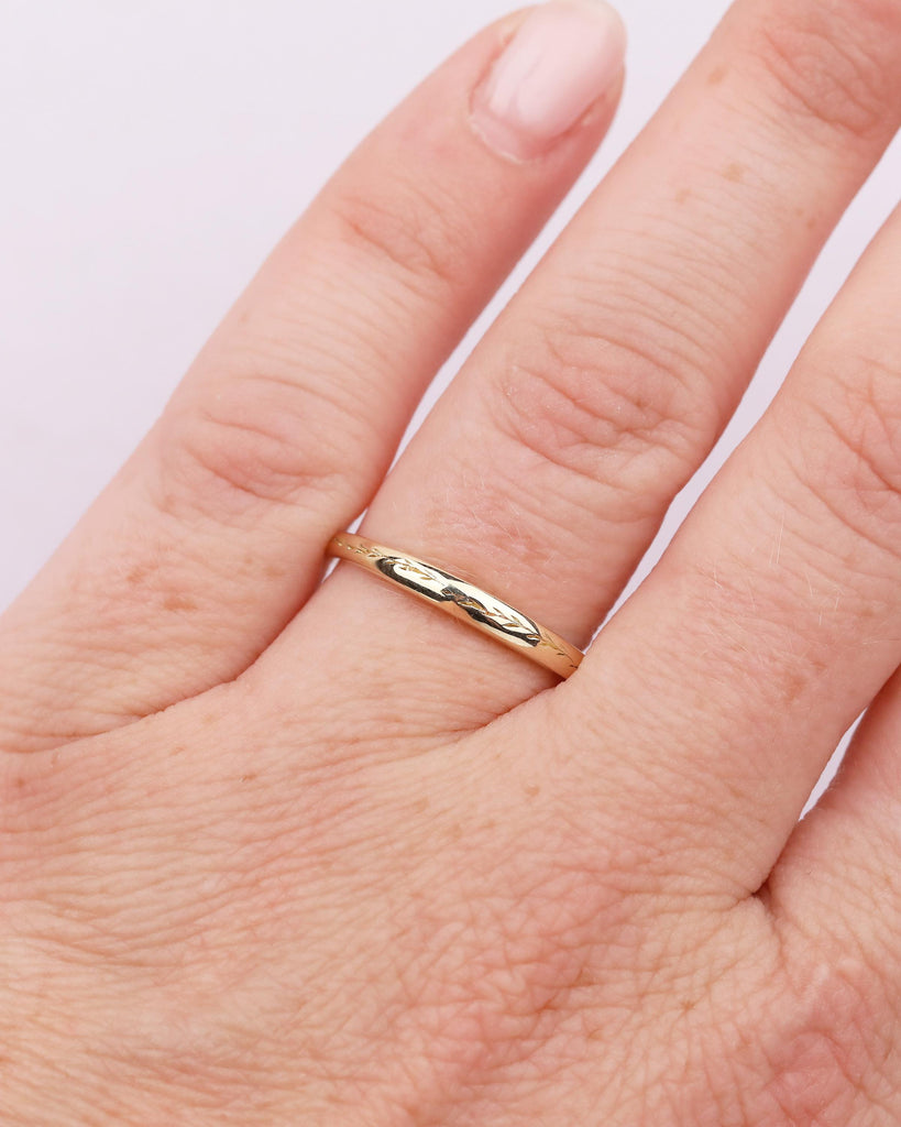 Minimalist 14K Solid Gold Olive Leaf Ring, Nature Inspired Matching Rings for Women, Dainty Wedding Band, Floral Jewelry, Anniversary Gift image #6