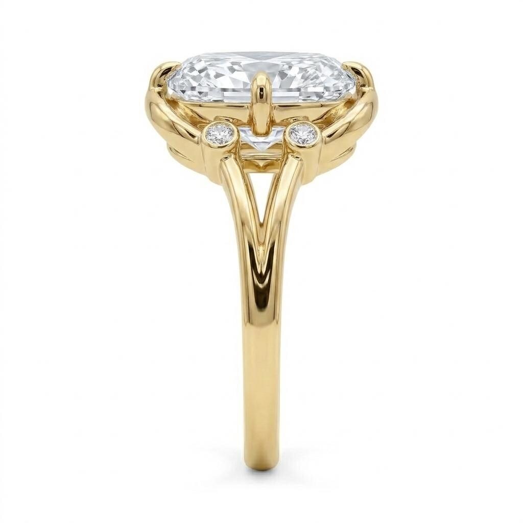 Elongated Cushion Lab Diamond Ring | 14K Gold Bridal Ring | IGI Certified Lab Grown Diamond image #3