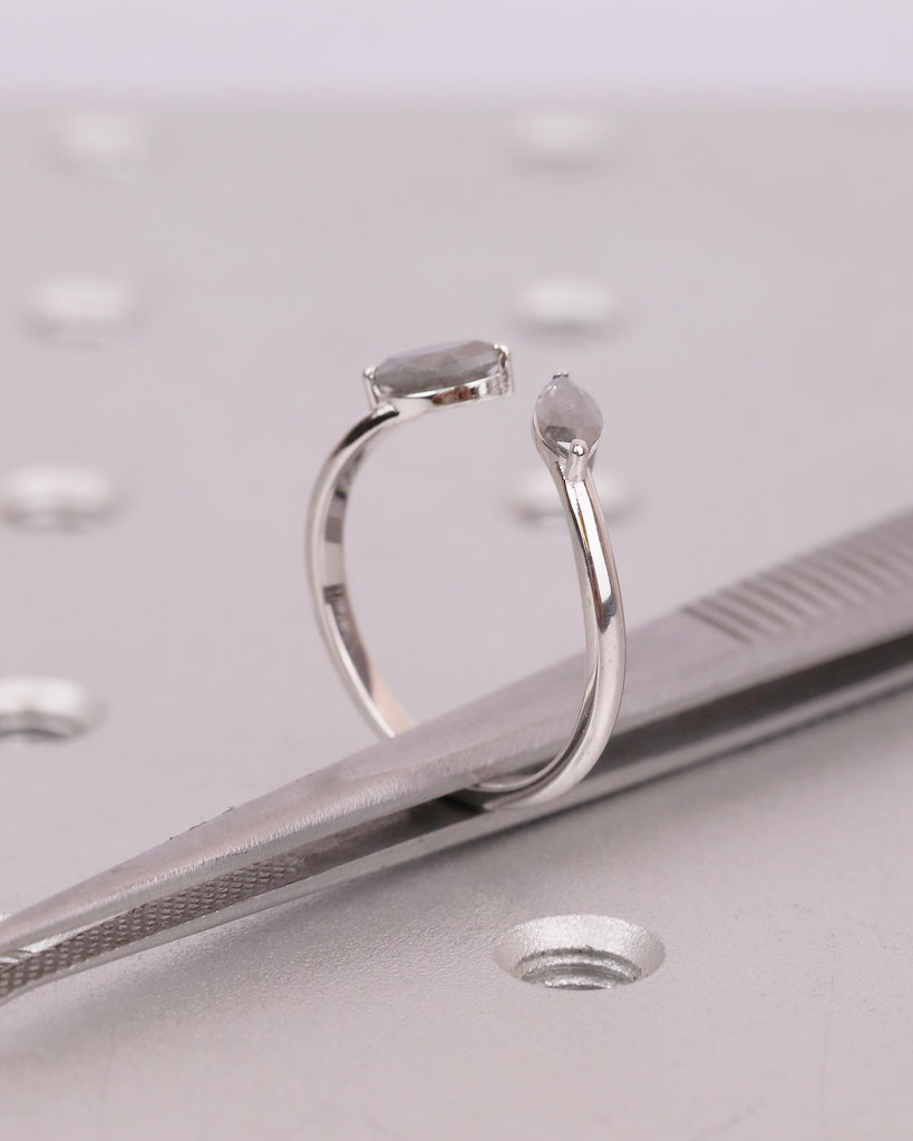 18k Solid Gold Wedding Band Women, Diamond Matching Rings, Open Cuff Ring image #7