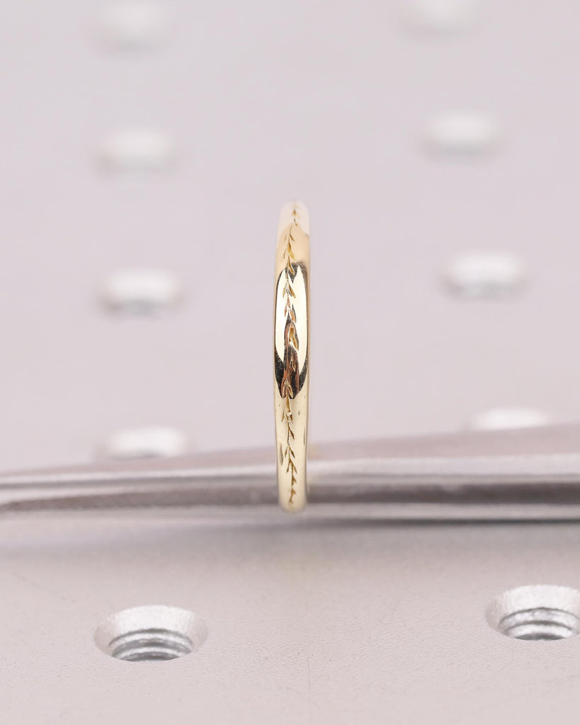 Minimalist 14K Solid Gold Olive Leaf Ring, Nature Inspired Matching Rings for Women, Dainty Wedding Band, Floral Jewelry, Anniversary Gift image #4