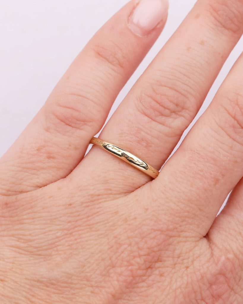 Minimalist 14K Solid Gold Olive Leaf Ring, Nature Inspired Matching Rings for Women, Dainty Wedding Band, Floral Jewelry, Anniversary Gift image #10