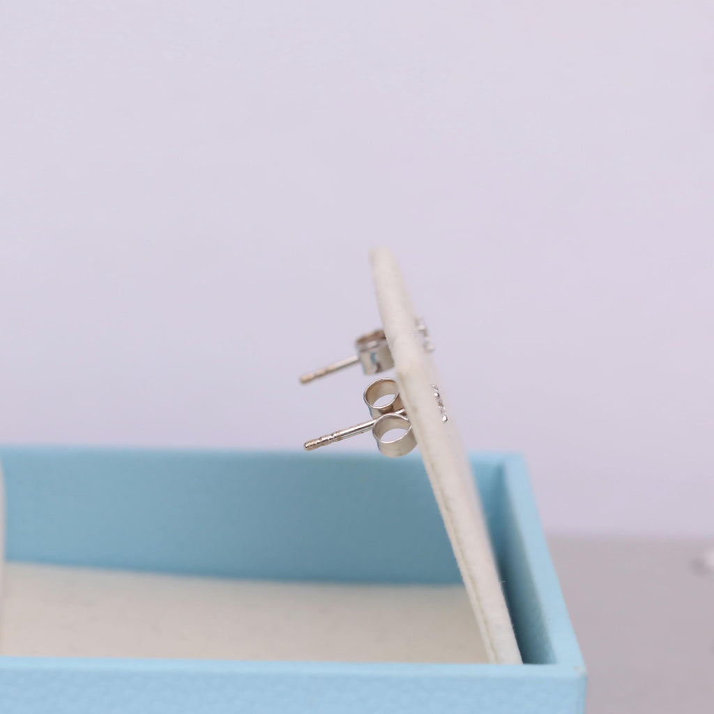 Round Lab Diamond Martini Studs | 14k White Gold Minimalist Solitaire Earrings Gift for Her image #9