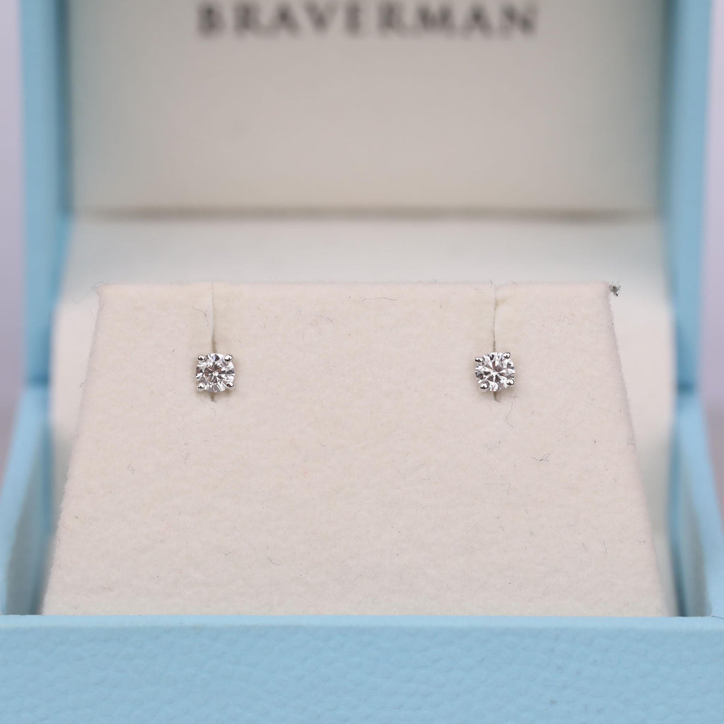 14k/18k Gold Round Moissanite Women Earrings | Everyday Petite Studs | Push Back Wedding Earrings Jewelry image #3