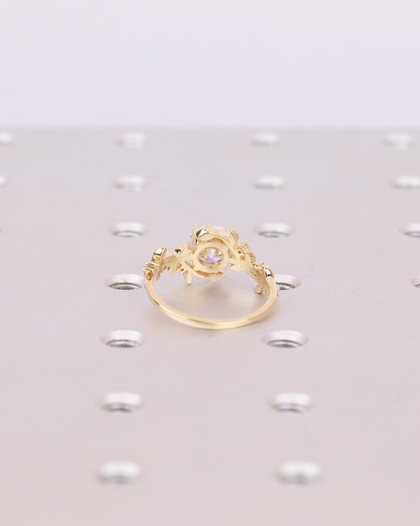 Lab Created Diamond Floral Engagement Ring, 14k/18k Gold Promise Ring image #6