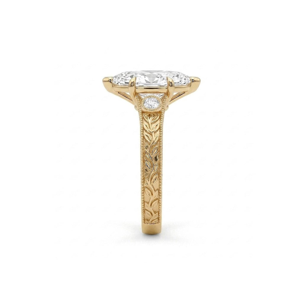 Dutch Marquise Moissanite Vintage Engagement Rings for Women | 14k/18k Gold Wedding Jewelry Anniversary Gift image #3