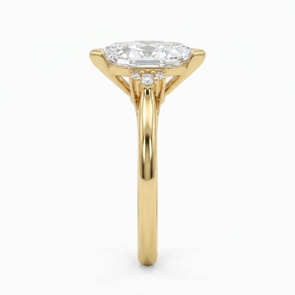 2CT Dutch Marquise Diamond Engagement Rings for Women | Solid Gold Lab Diamond Cluster Ring | Art Deco Jewelry Anniversary Gift image #4