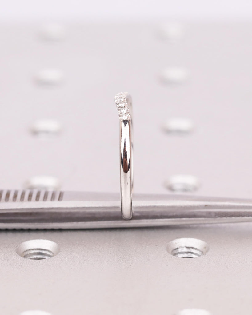 Nine Stone Diamond Band in Solid 14K Gold or Platinum, Wedding Jewelry image #10