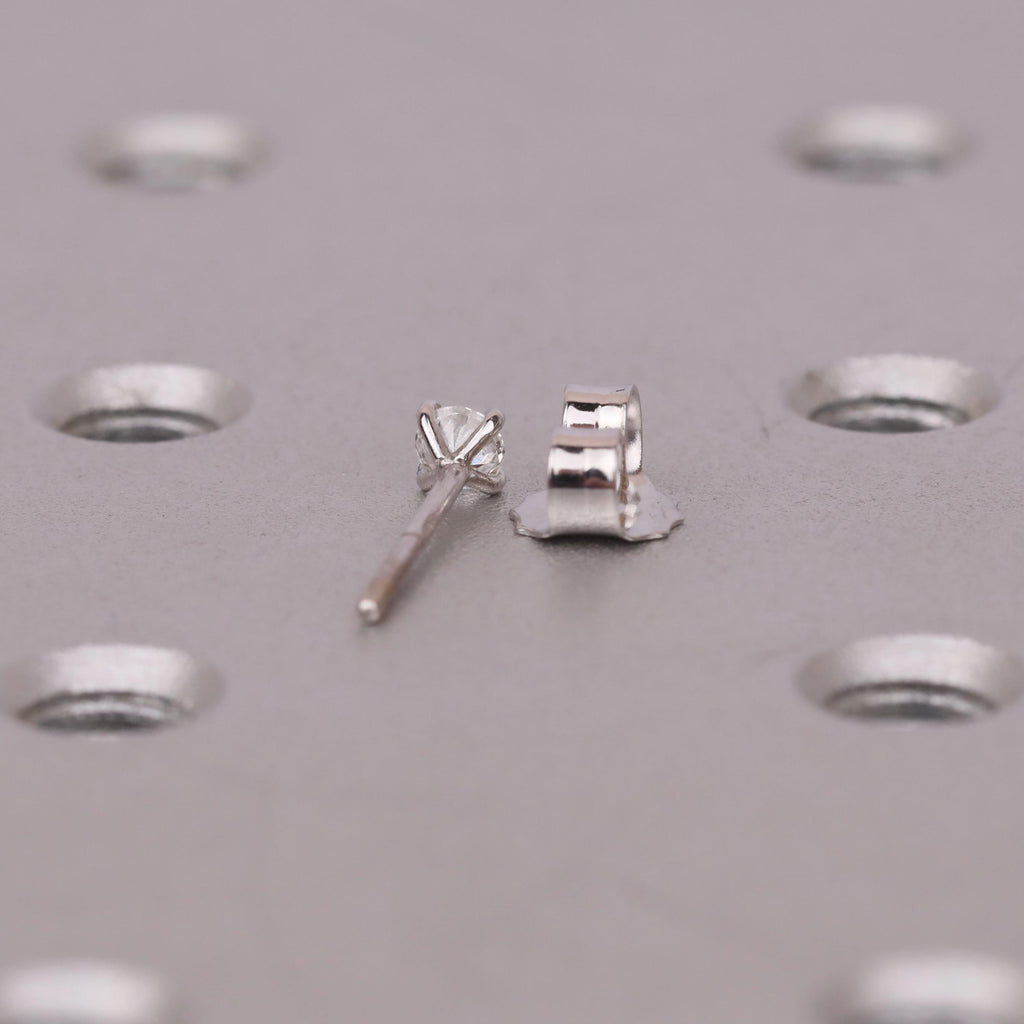 14k/18k Gold Round Moissanite Women Earrings | Everyday Petite Studs | Push Back Wedding Earrings Jewelry image #14