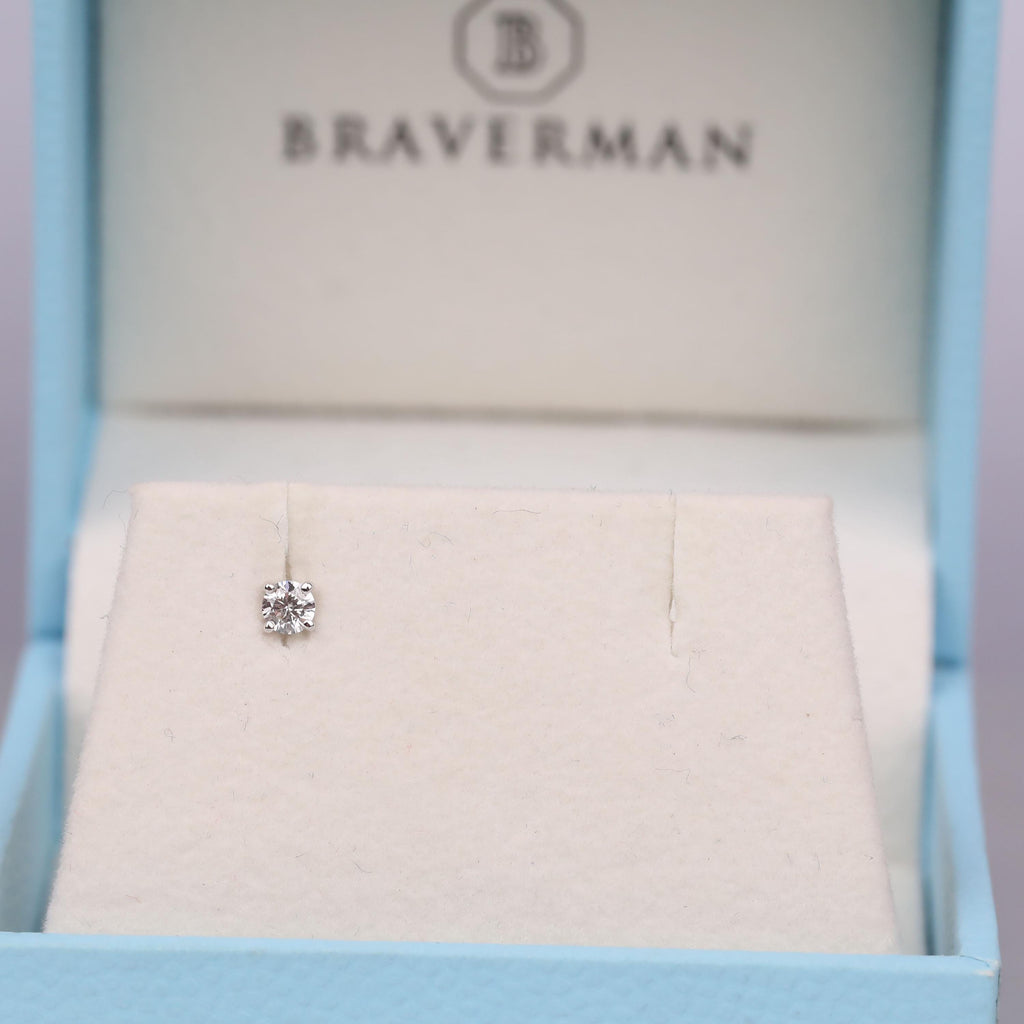 Tiny Moissanite Solitaire Push Back Gold Studs | Round cut Martini Earrings | Birthday Anniversary Gift for Her image #16