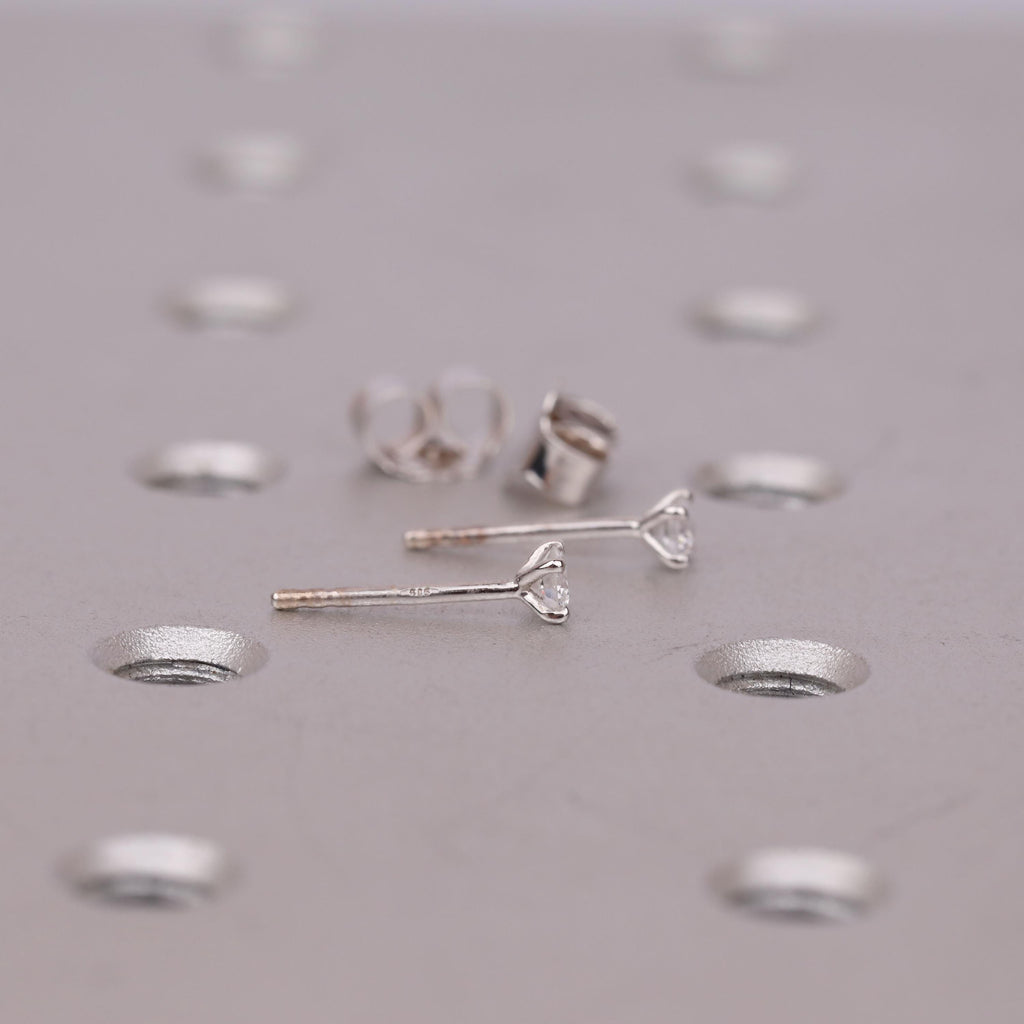14k/18k Gold Round Moissanite Women Earrings | Everyday Petite Studs | Push Back Wedding Earrings Jewelry image #6