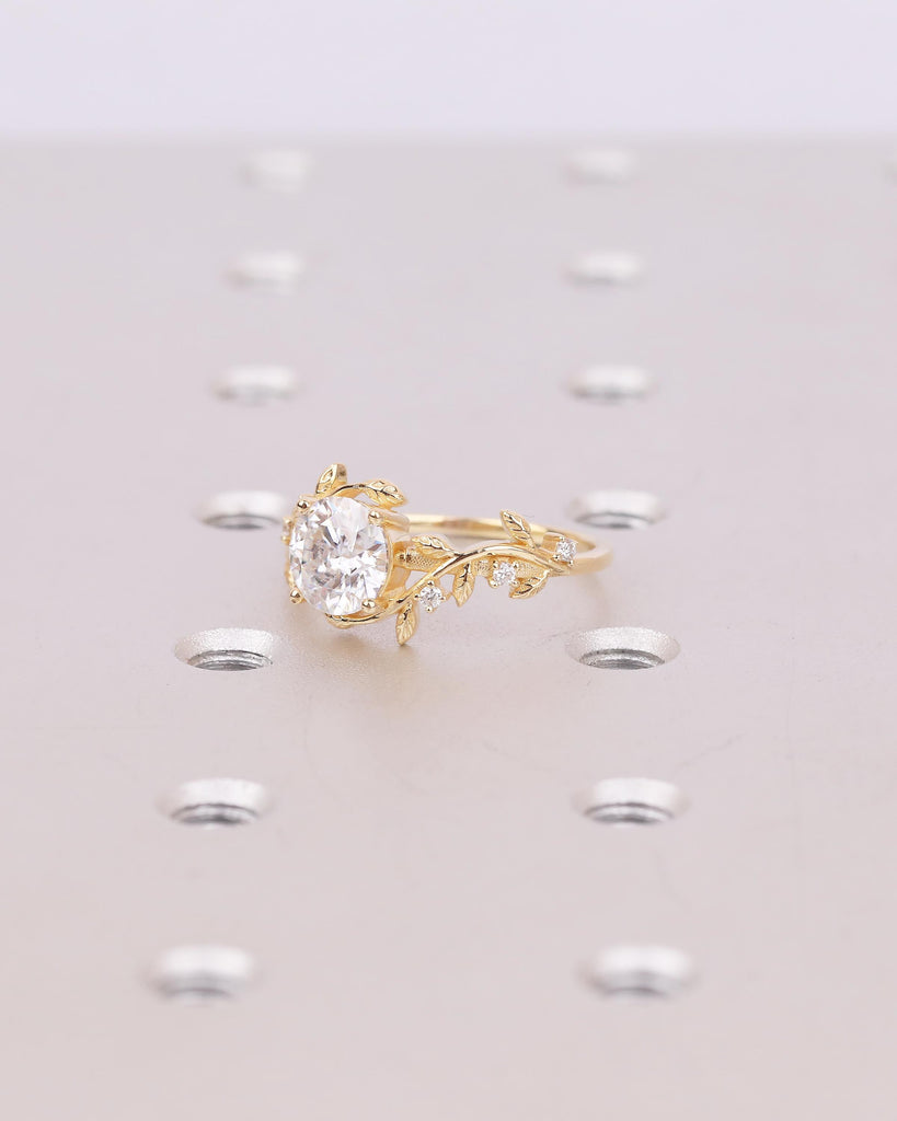 Lab Created Diamond Floral Engagement Ring, 14k/18k Gold Promise Ring image #4