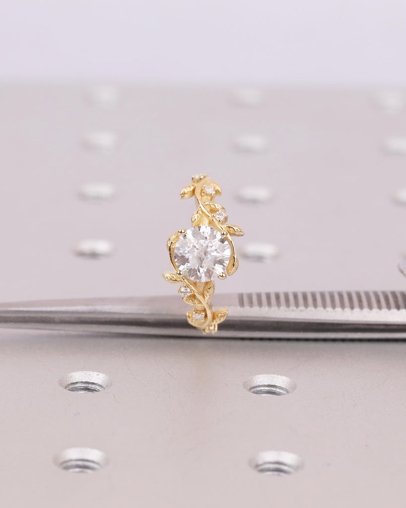 Lab Created Diamond Floral Engagement Ring, 14k/18k Gold Promise Ring image #9
