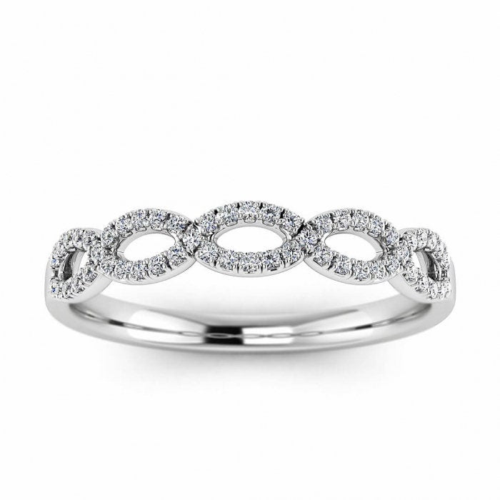 Infinity Ring, Diamond Infinity Ring, Micro Pave Infinity Twist Ring in 14k Gold White Diamonds, Infinity Wedding Band, Valentines Day