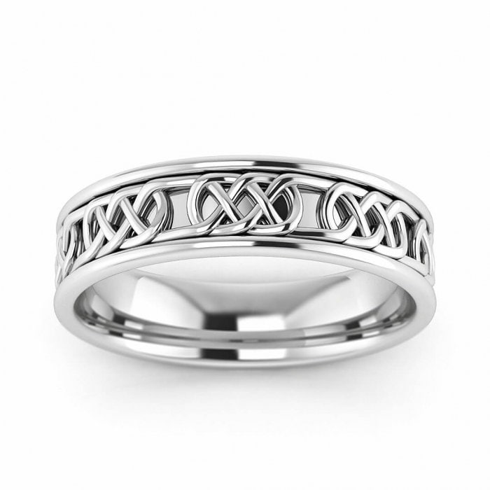 Celtic Knot Wedding Band in 14k Rose Gold 5mm Unique Infinity Eternity Wedding Band for Men or Women (Other Metals and Engraving Available)