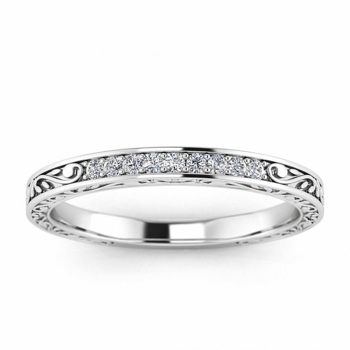 Filigree Band Platinum Vintage Band Band Art Deco Band Stackable Wedding Band Prong Band Engagement Band Anniversary Band New Platinum