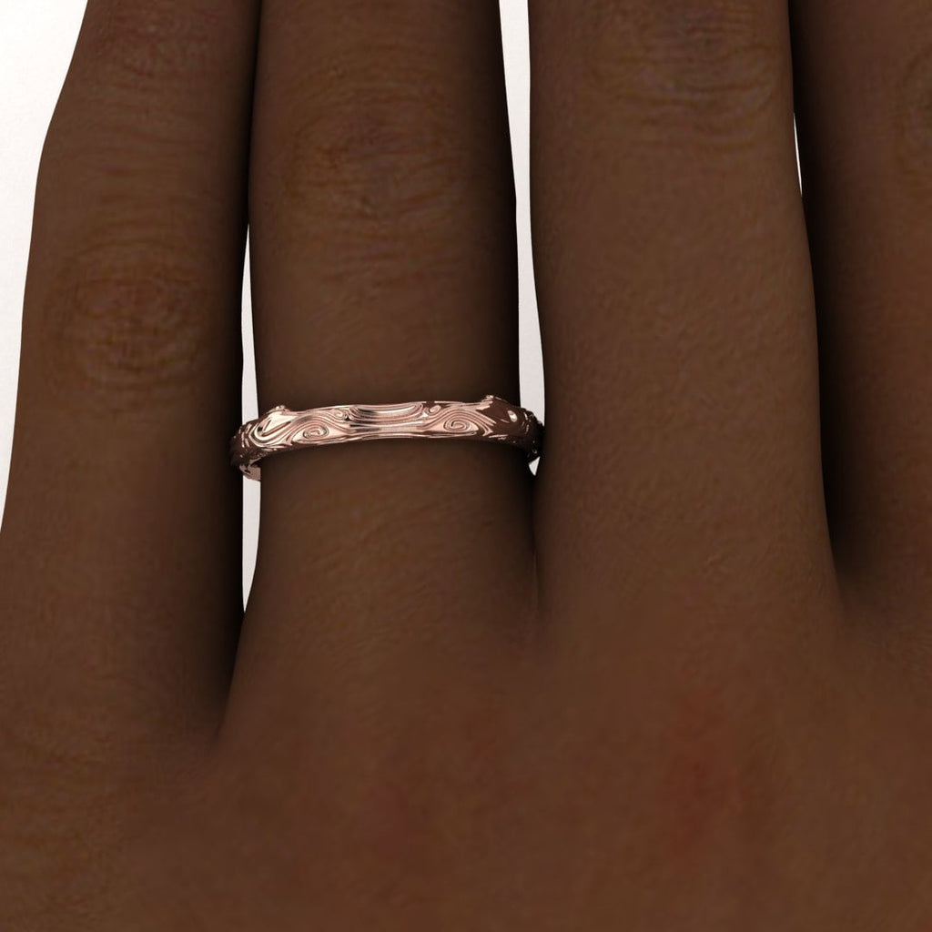 14k Gold Twig Wedding Band, Gold Twig Ring, 14k Gold Twig Nature Band, Rose Gold Twig Ring, 14k Gold Twig Ring, Thin Twig Band