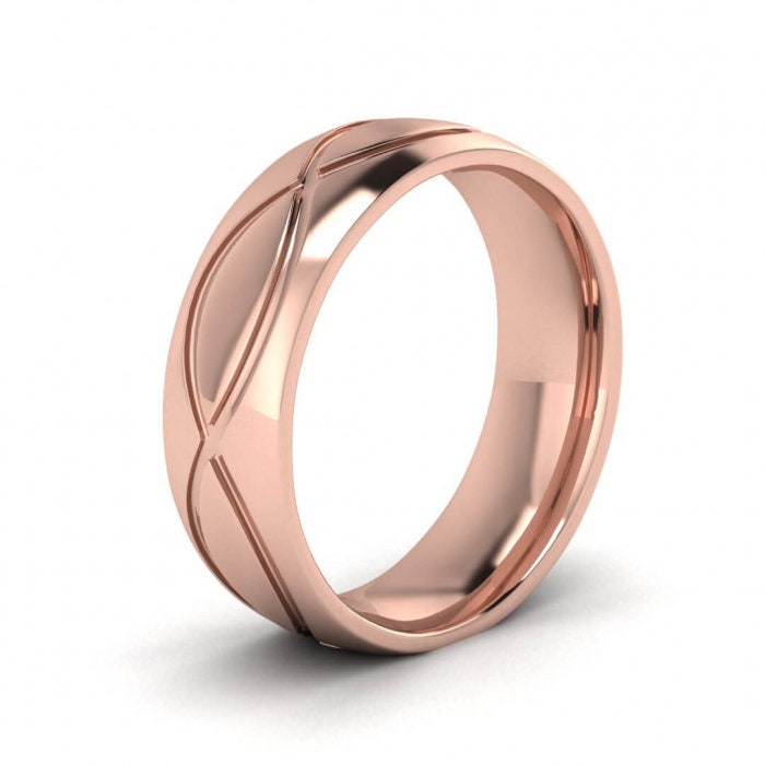 14k rose gold infinity engraved wedding band 6mm, Infinity, Engraved, Wedding band, 14K Rose Gold, Wedding Band