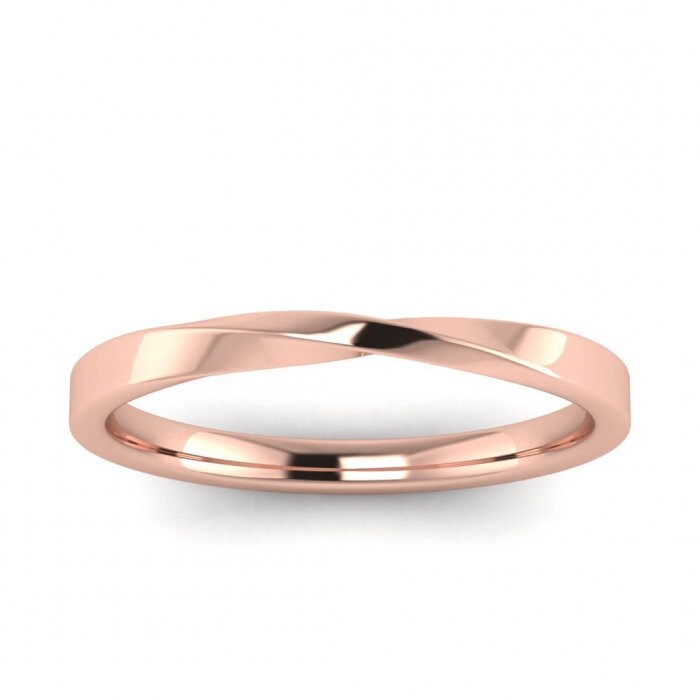 Mobius ring solid 14k 18k gold twist band ring, rose gold, white gold, stackable band ring, wedding band