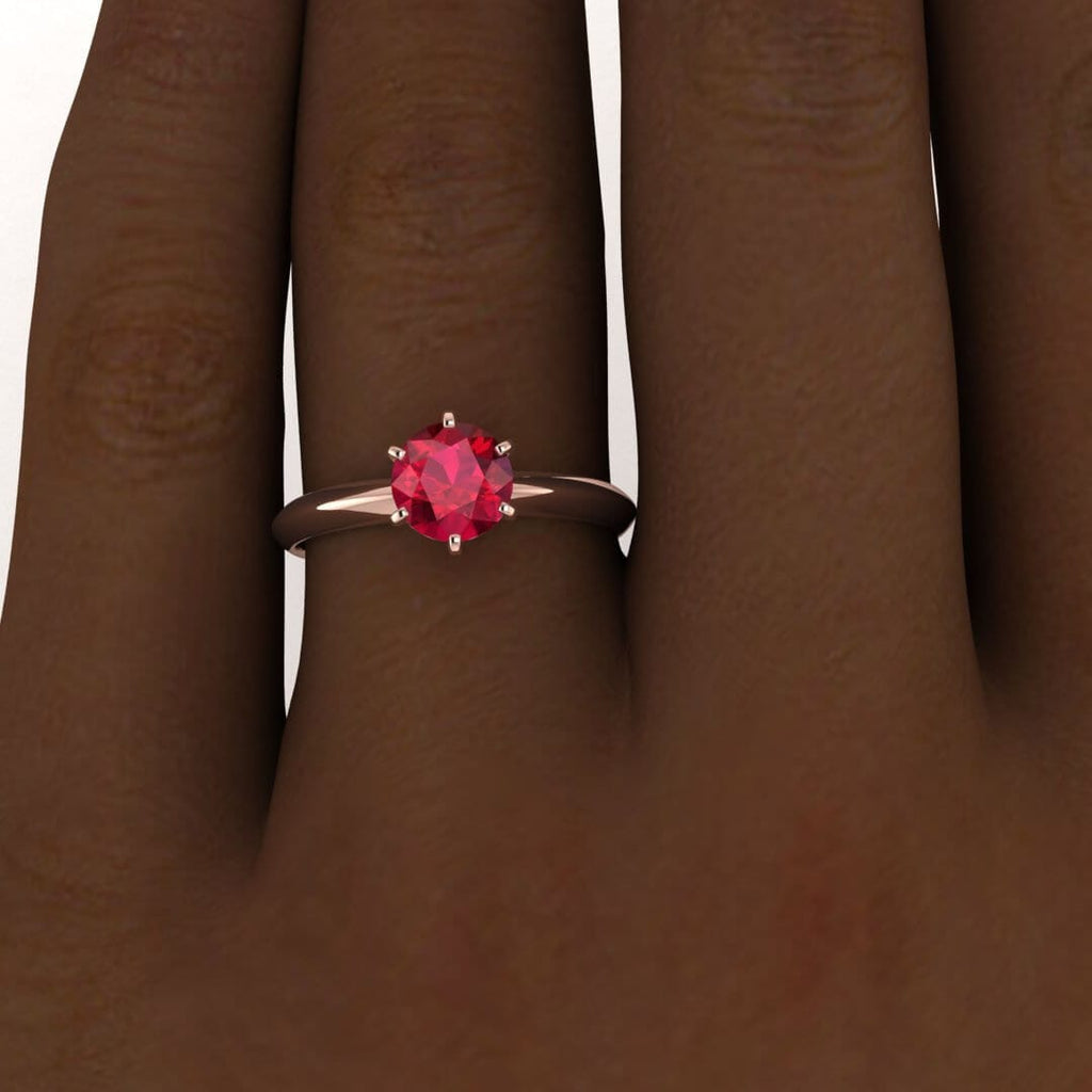 Ruby Ring, Unique Engagement Ring, Solitaire Ring, Round Ruby Ring, Ruby Jewelry, Ruby Solitaire, Gemstone Solitaire, Beautiful Ring, Red