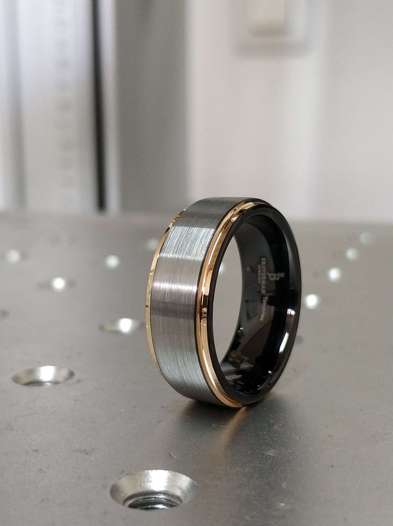 GUNMETAL Tungsten Ring, Rose Gold Wedding Band 6mm 18K, Wedding Ring, Engagement Ring, Promise Ring, Rings for Women, Rings for Men