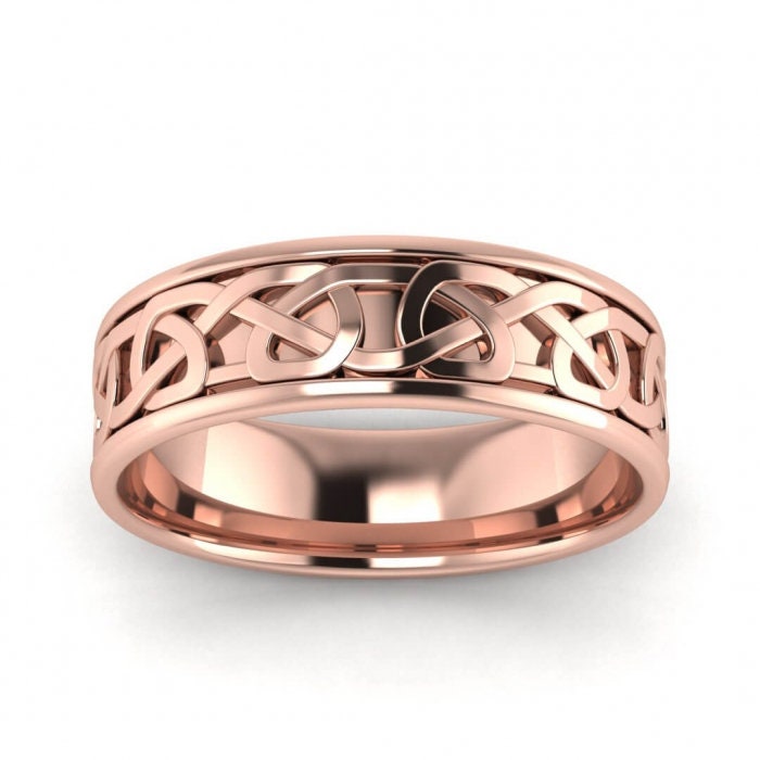 14k rose gold infinity ring with stepped edges 5.5mm, Infinity ring, Stepped edges, Endless love, 14K Rose Gold, Wedding Band