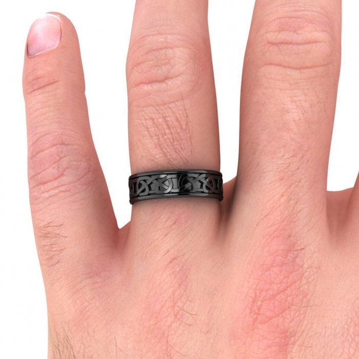 rose gold infinity ring with stepped edges 5.5mm, Celtic knot ring Infinity ring, Stepped edges, Endless love, 14K rose Gold, Wedding Band
