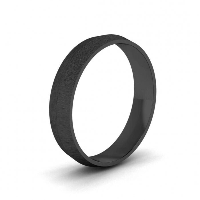 14k black gold brushed knife edged ring 4mm, Knife edge, Low profile, 14K Black Gold, Wedding Band