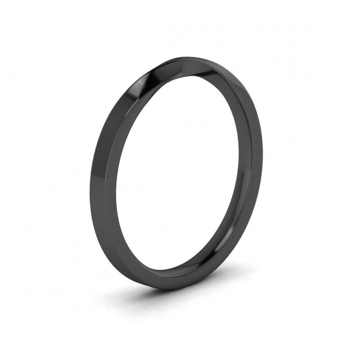 14k black gold ciana twisted wedding ring 2mm, Twisted band, Thin band, Twist ring, Unique design, 14K Black Gold, Wedding Band