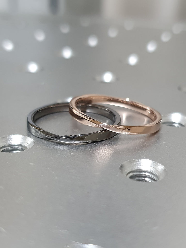 14k black gold ciana twisted wedding ring 2mm Stacking Ring Twisted band, Thin band, Twist ring, Unique design, 14K Black Gold, Wedding Band