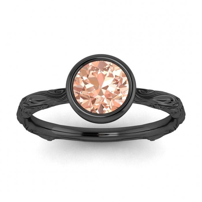 14k Rose Gold Verdad Morganite Bezel Set Engagement Ring, Bezel Setting, Vintage Inspired Engagement Ring, Unique