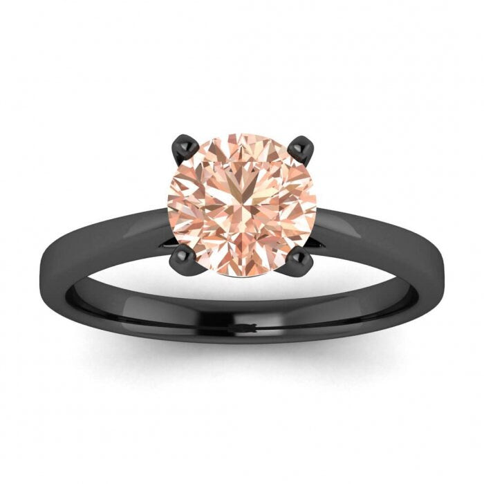 14k Rose Gold Pilar Swirl Prongs Morganite Ring; Swirl Prongs, Basket Setting, Delicate Band